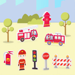 Magnetbausteine LELINO Fantasy Fire Control 48 Stück