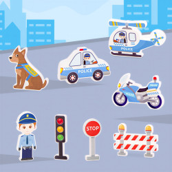 Magnetbausteine LELINO Fantasy Police 42 Stück